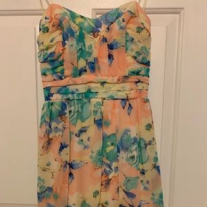 Strapless Floral Dress